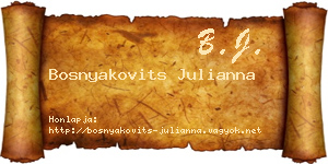Bosnyakovits Julianna névjegykártya