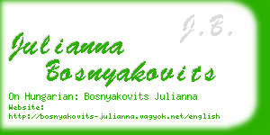 julianna bosnyakovits business card
